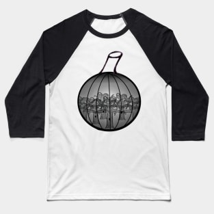 Spooky Forest Pumpkin Pattern (Black) Baseball T-Shirt